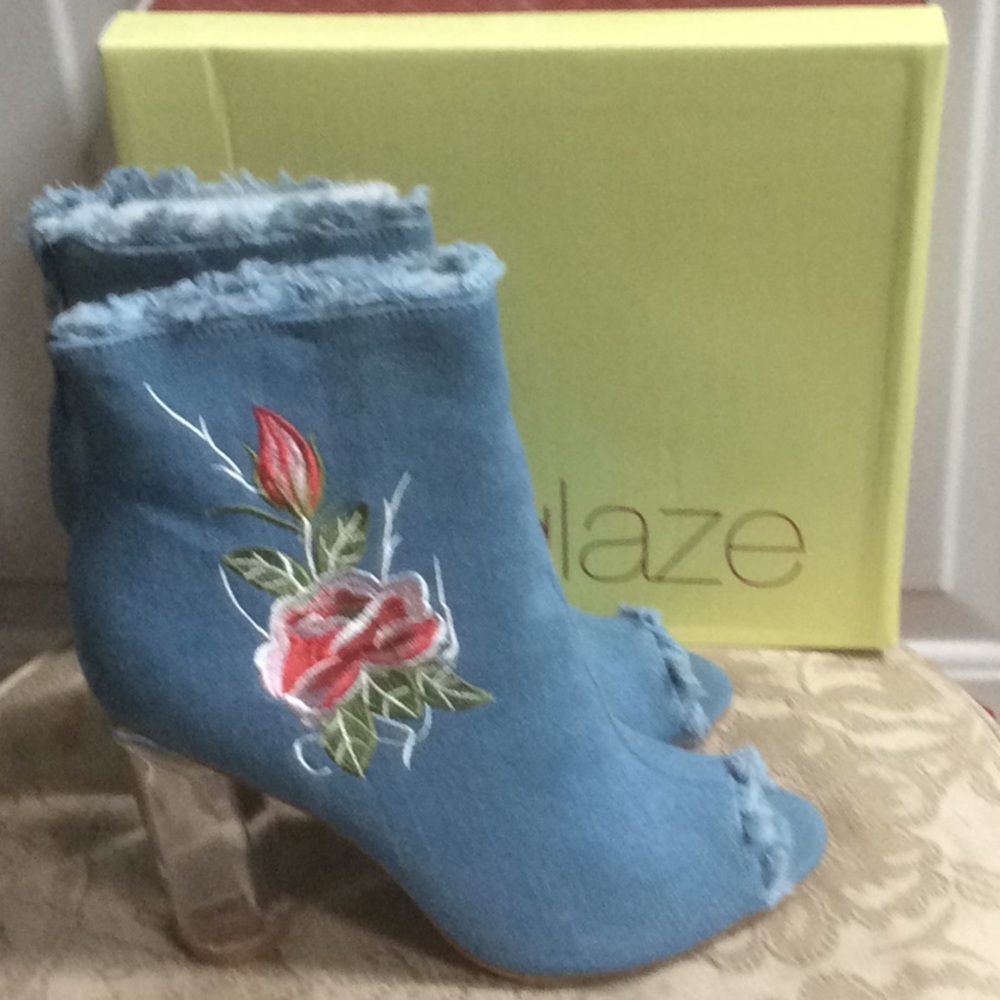 New Glaze open toe denim Chelsea boots Sz 9 - Picture 9 of 9